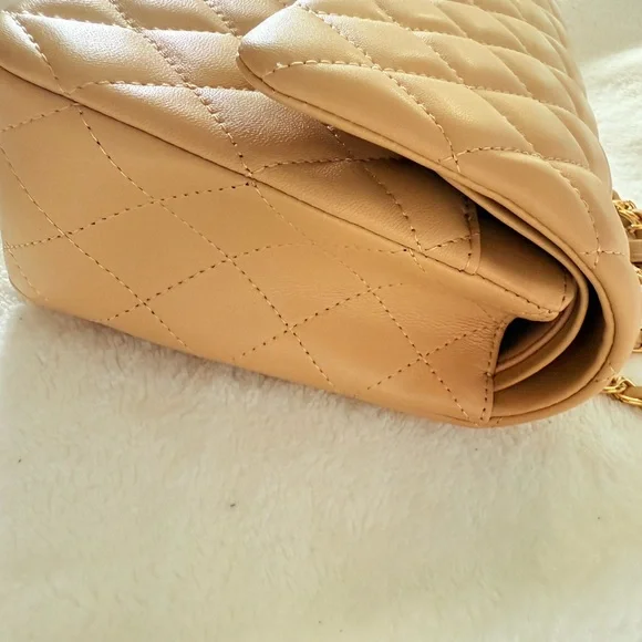 Chanel Beige Quilted Leather Chain Bag - Picture 7 of 12
